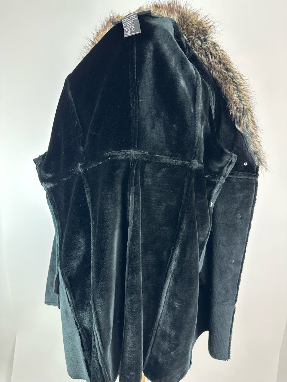 Utex Design Faux Suede Shearling Jacket Faux Fur Trim Size 2X - Picture 13 of 14